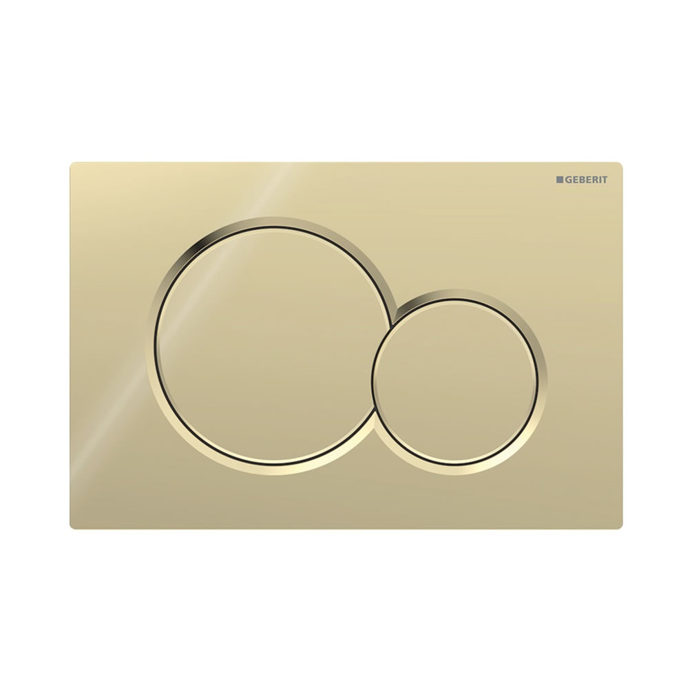 Cutout image of Geberit Sigma01 Round Fine Brass Dual Flush Plate